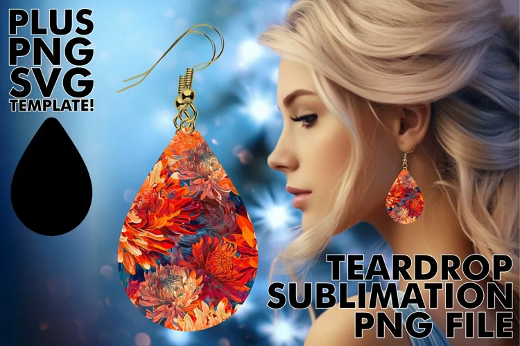 Sublimation Mastery: Teardrop Floral Earrings