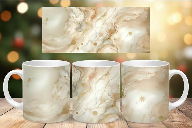 Mug Wrap Sublimation - watercolor marble