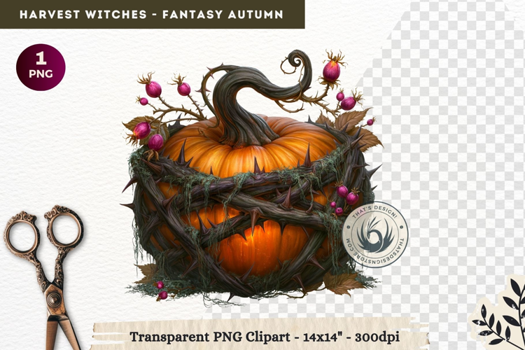 Harvest Witch Clipart Autumn Cottagecore Apothecary PNG RPG