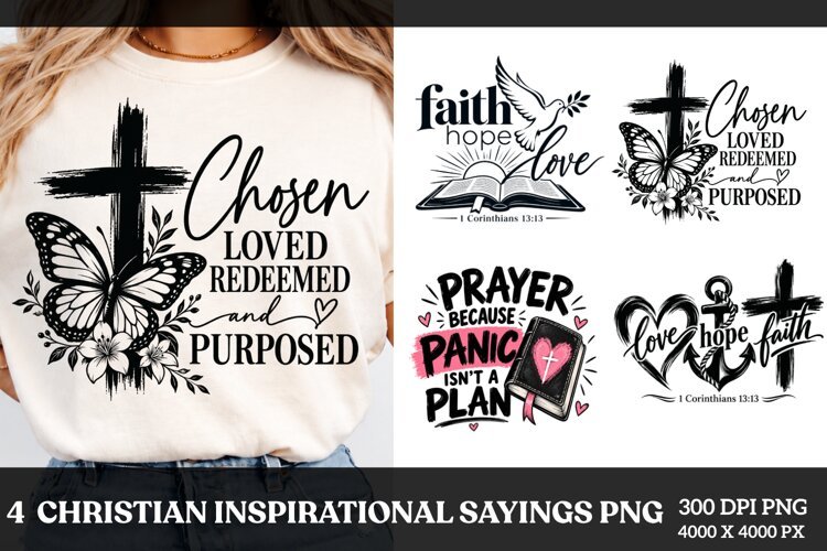 4 Christian Faith Sayings PNG example image 1