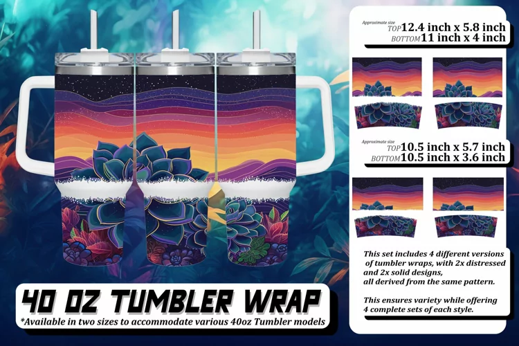 Retro Flower Pattern Tumbler 40oz: Delightful Sublimation