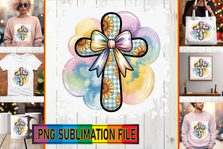 Unique Tote Bag Art Ideas, Cross and Bow