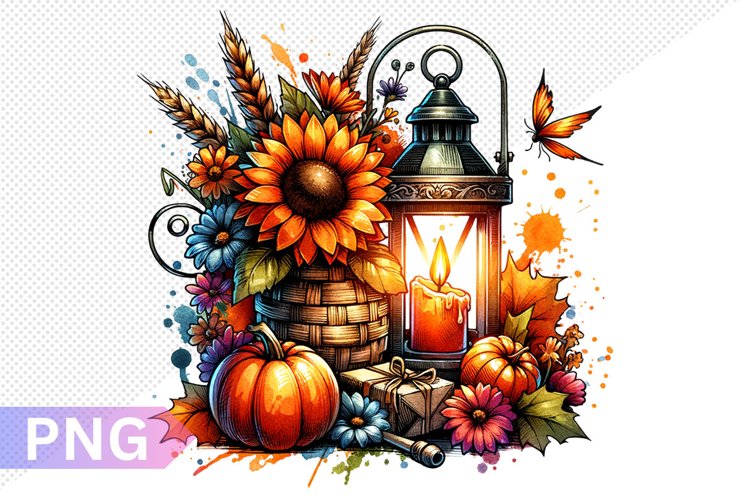 Autumn Harvest Pumpkin Sublimation - Pumpkin Clipart Design