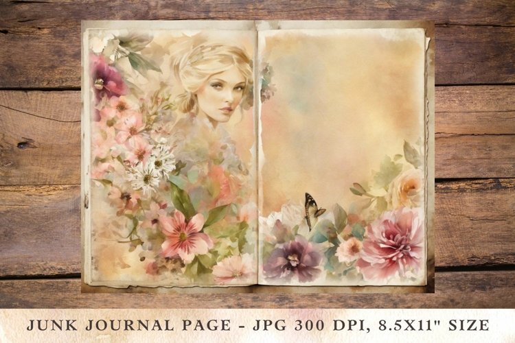 Printable Junk Journal Pages victorian woman 5 example image 1