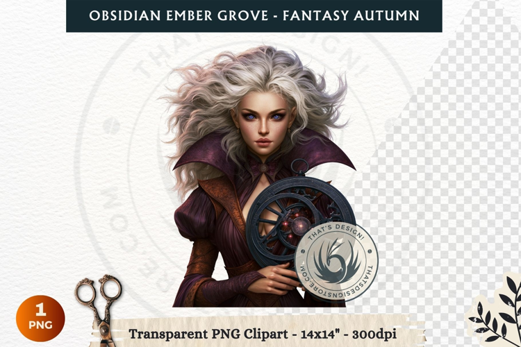 Dark Autumn Fantasy Clipart PNG for RPG Obsidian Ember Grove