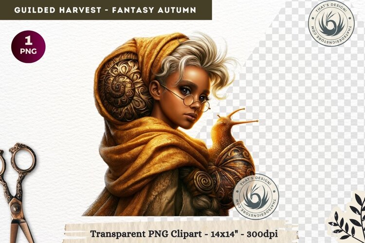 Fantasy Autumn Gilded Harvest PNG Clipart whimsical witch example image 1