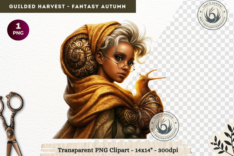 Fantasy Autumn Gilded Harvest PNG Clipart whimsical witch
