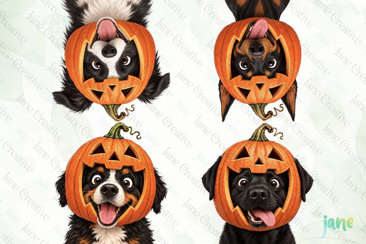 Cute Halloween Dog Clipart example image 1