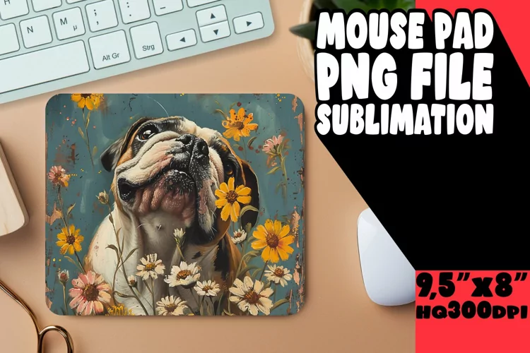 Holiday Dog Woodgrain Mouse Mat