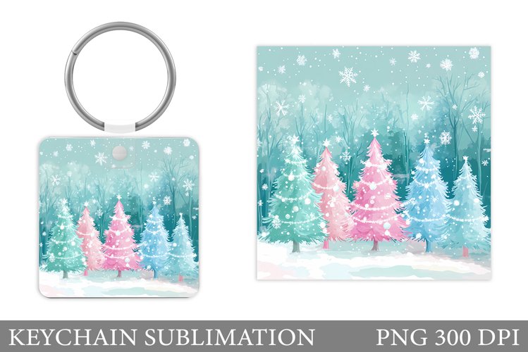 Christmas Tree Keychain. Christmas Keychain Sublimation