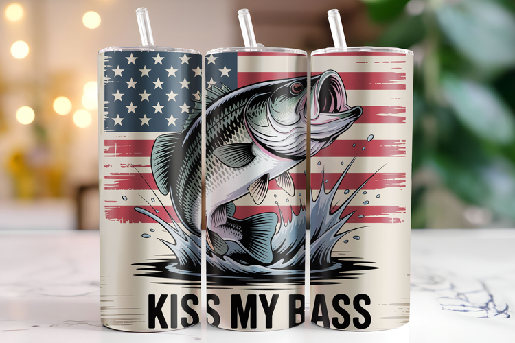 Kiss my Bass Tumbler Wrap | Sublimation | Tumblers