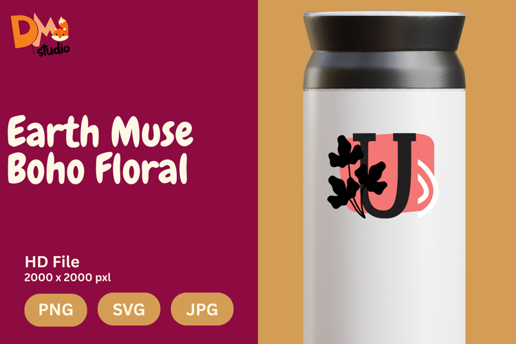 Earth Muse Boho Floral Monogram