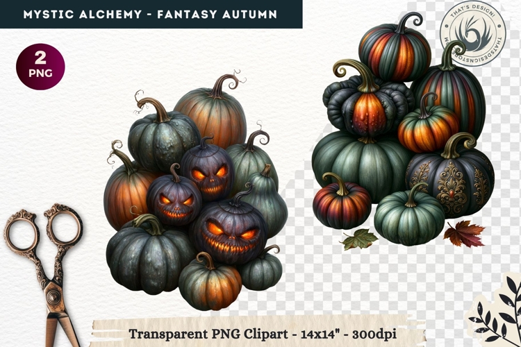 Gothic Witch Mystic Alchemy Clipart, Autumn Apothecary PNG