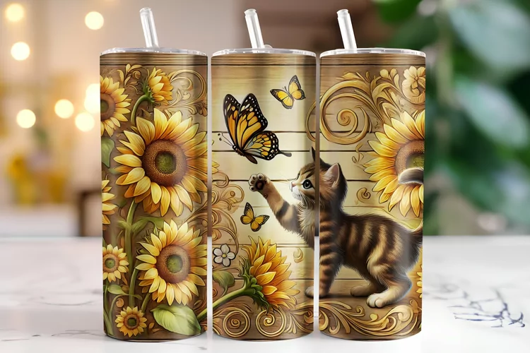 Cat Tumbler Wrap | Sublimation | Tumblers