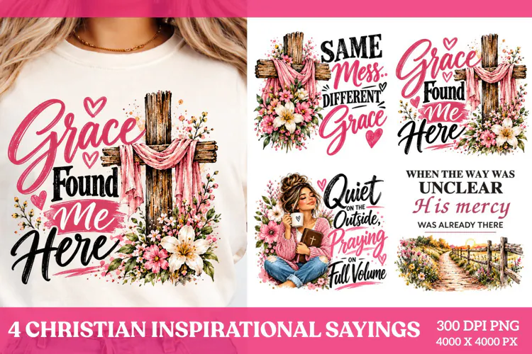 4 Christian Inspirational Sayings PNG