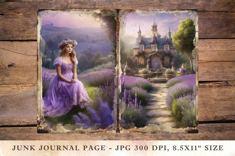 Printable Junk Journal Pages Lavender 16 example image 1
