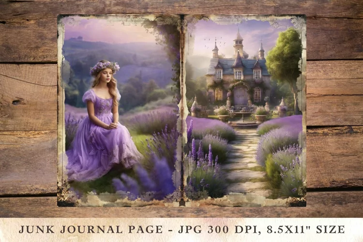 Printable Junk Journal Pages Lavender 16