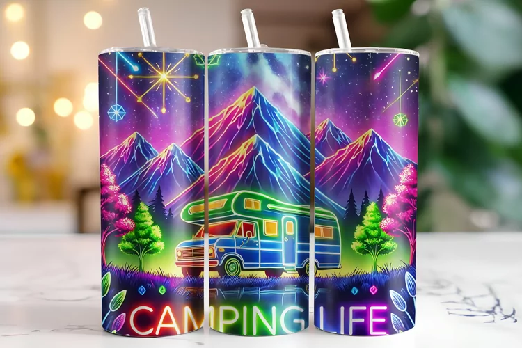 Camping life Tumbler Wrap | Sublimation | Tumblers