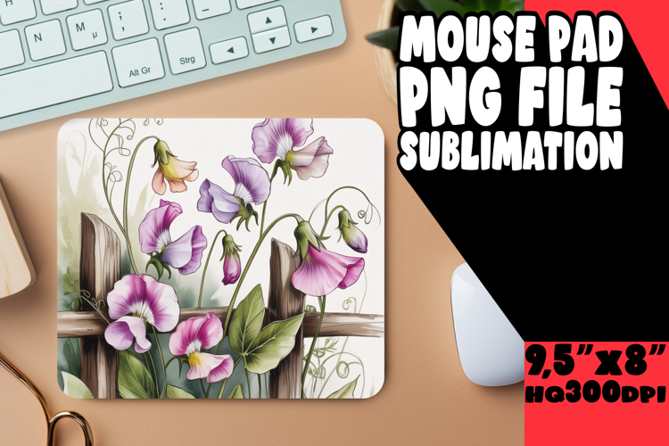 Radiant Mouse Mat PNG Style, Flowers
