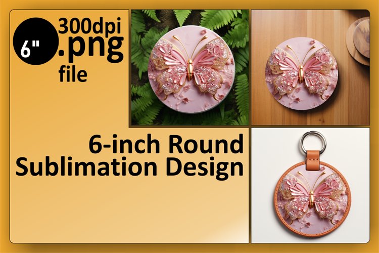 Sparkling 3D Butterfly: Glossy Sublimation Design example image 1