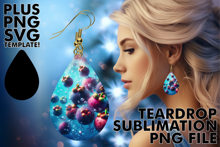 Timeless TEARDROP Earrings PNG, 3D Fruits