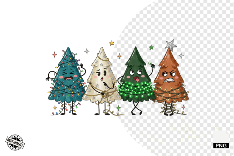 Cartoonish Christmas Trees Clipart example image 1