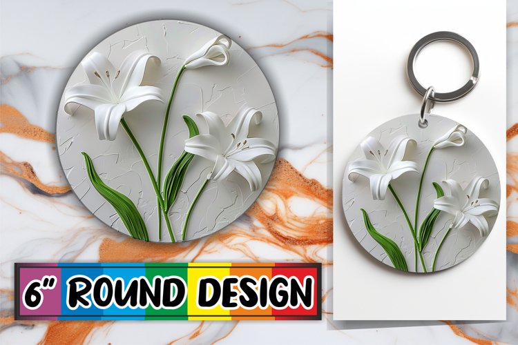 Blossom Harmony: 3D Circle Design Sublimation example image 1