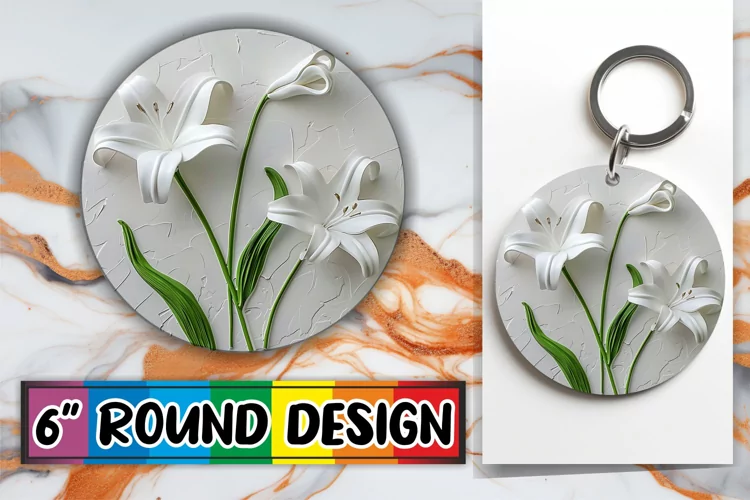 Blossom Harmony: 3D Circle Design Sublimation