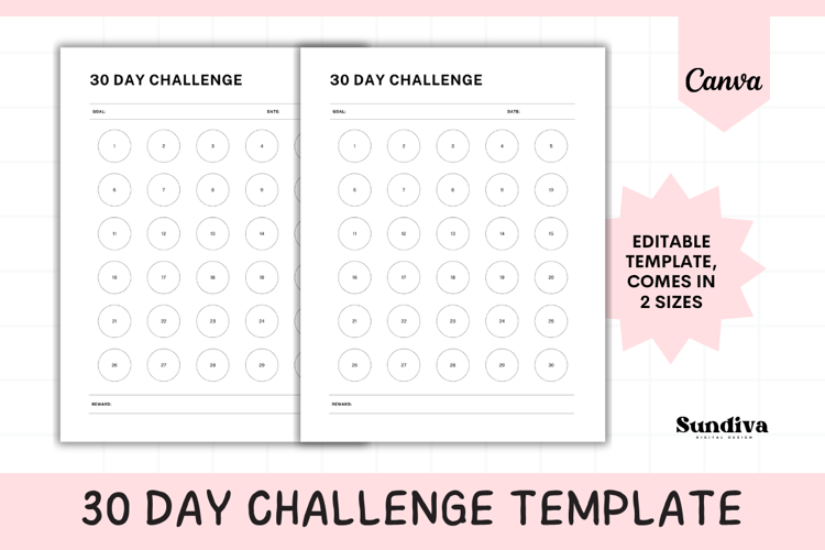30 Day Challenge Editable Template 1
