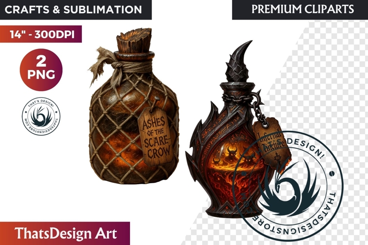 Halloween Hags Potions PNG Clipart spooky gothic bottle