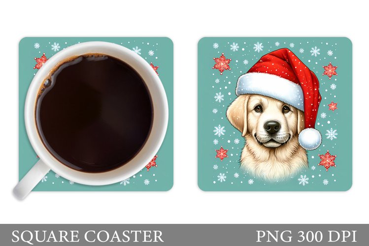 Christmas Dog Coaster. Christmas Coaster Sublimation