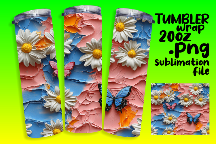 Unique Gift: 20oz Tumbler Design , 3D Flower