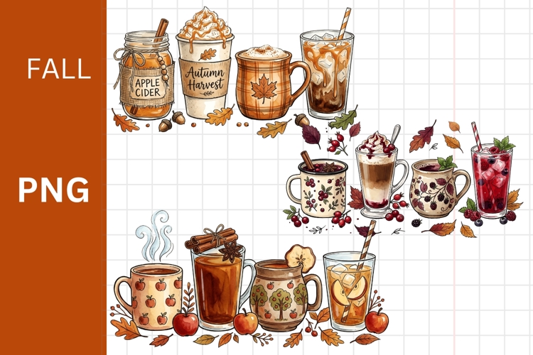 Fall PNG, Autumn PNG, Fall drinks PNG