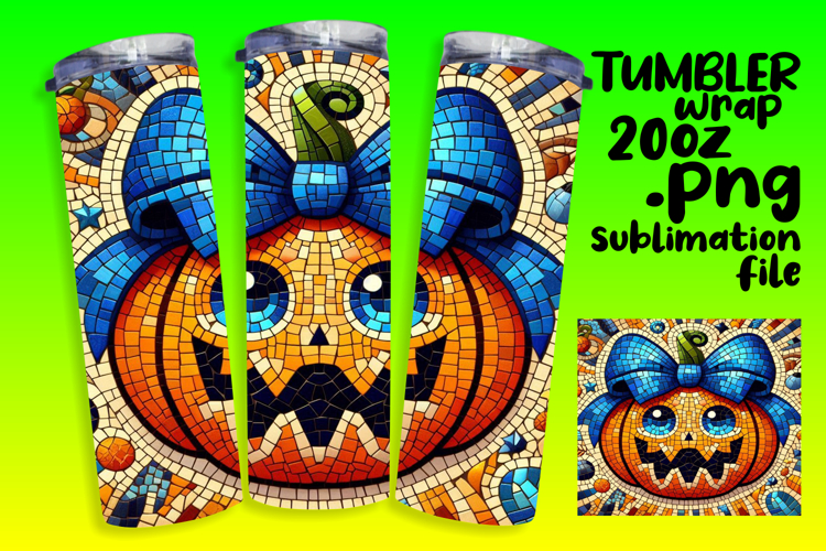RADIANT 20oz Tumbler Wrap for Personal Use , Cute Pumpkin