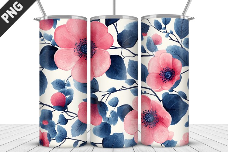 Flowers Tumbler Wrap | Sublimation Design | Tumbler PNG