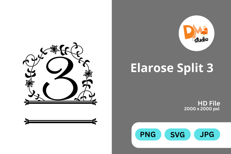 Split Floral Svg Image 2