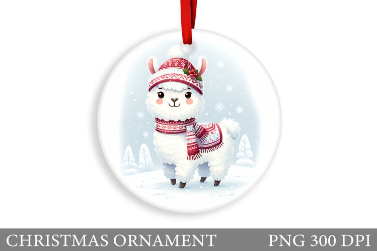 Winter Lama Christmas Ornament. Christmas Ornament Design