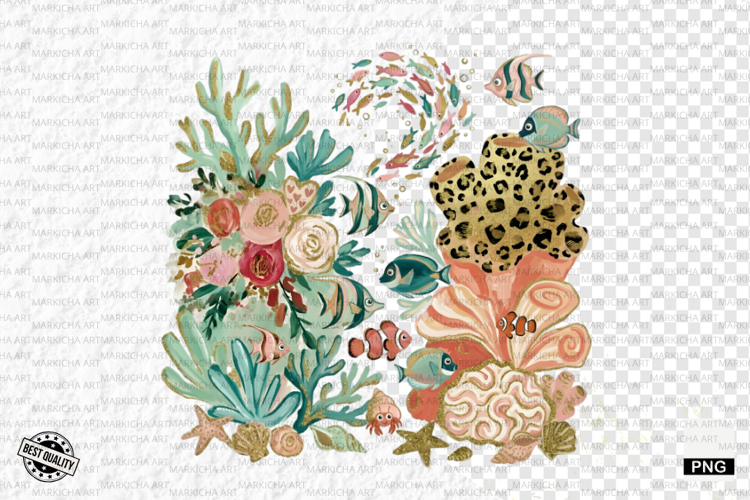 Dreamy Coral Reef Clipart - Summer Clipart