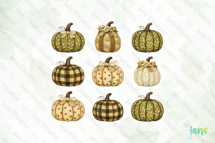 Vintage Pumpkin Clipart example image 1