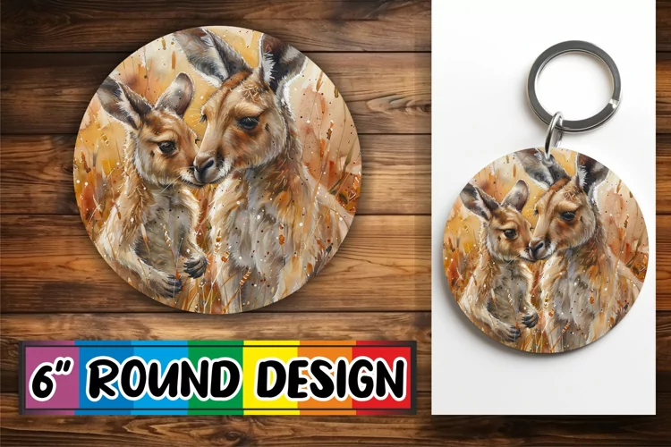 Modern Sublimation Circle Keychain Assortment