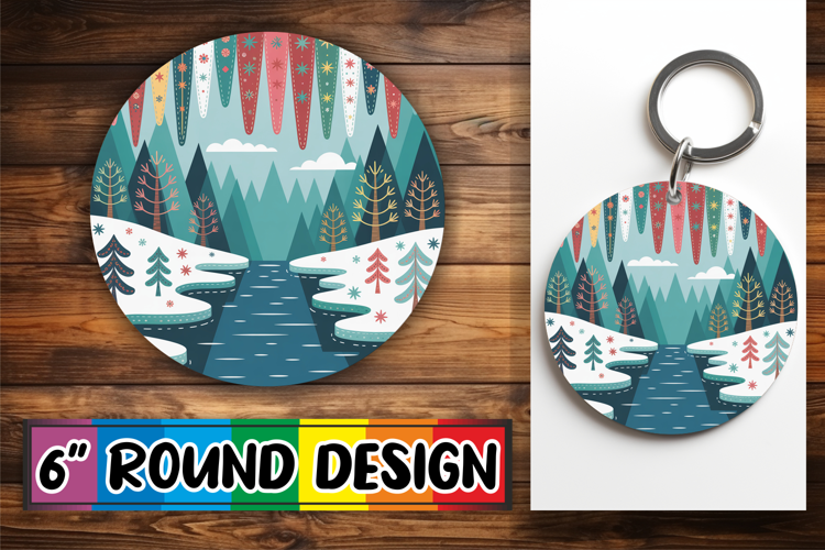 Radiant Round Sublimation Coasters, Winter