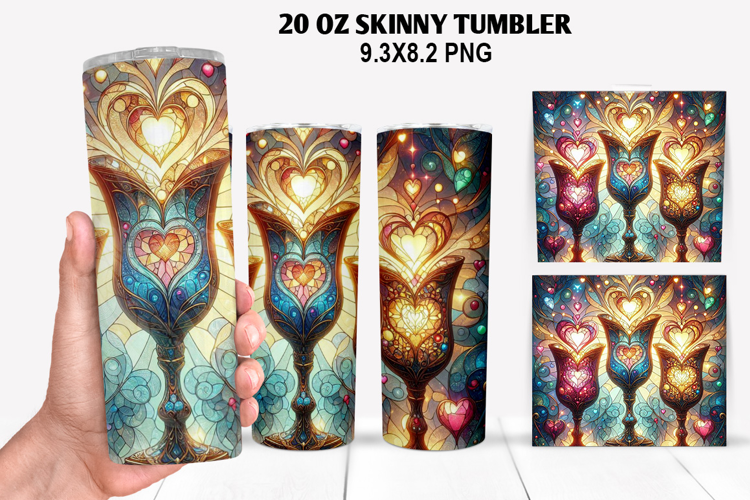 Valentine Skinny Tumbler 20oz Wrap Design, Valentine Tumbler