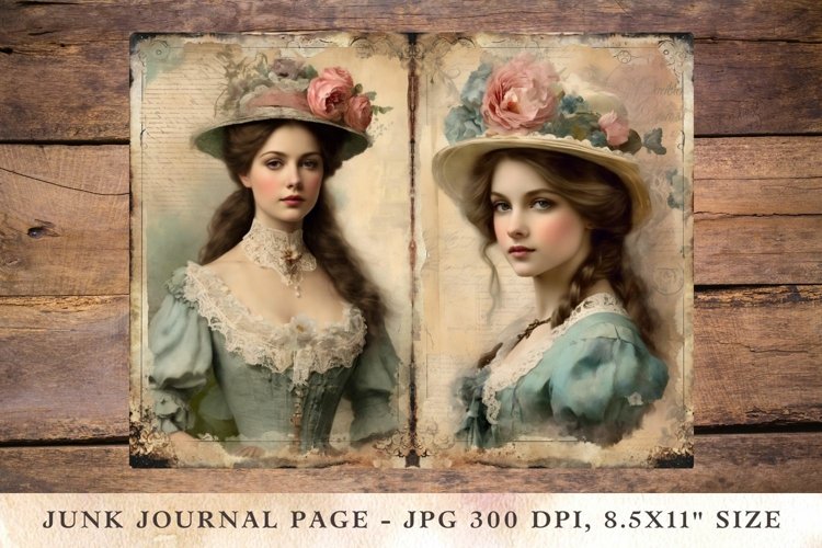 Printable Junk Journal Pages victorian woman girl 31