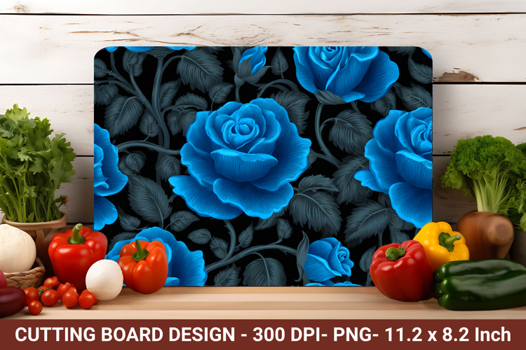 Gothic Blue Rose Cutting Board | Cutting Board Png