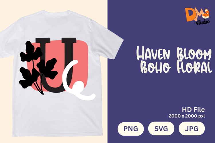 Haven Bloom Boho Floral Monogram