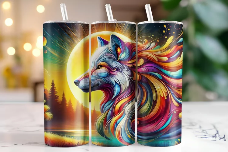Wolf Tumbler Wrap | Sublimation | Tumblers