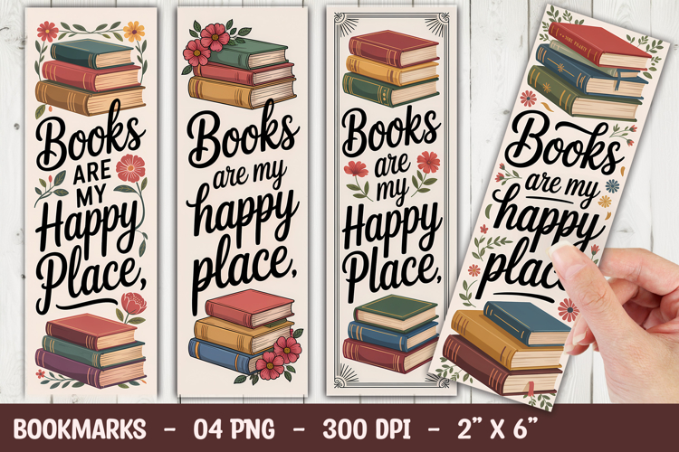 Books Happy Place Bookmark Sublimation