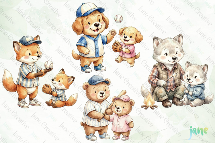 Fathers Day Animals Clipart