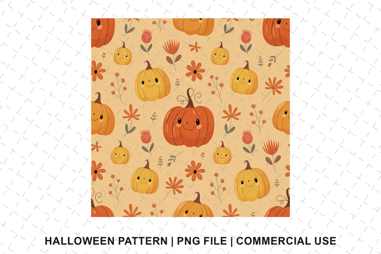 Halloween Pumpkin Pattern Png | Sublimation | Digital Paper