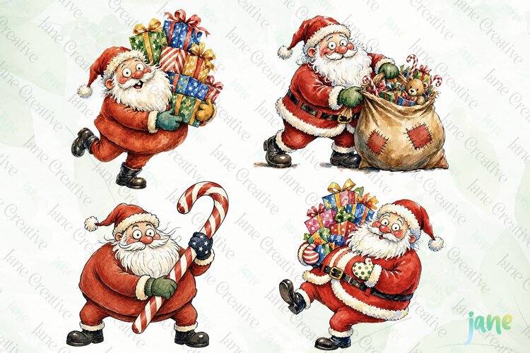 Funny Santa Claus Clipart example image 1